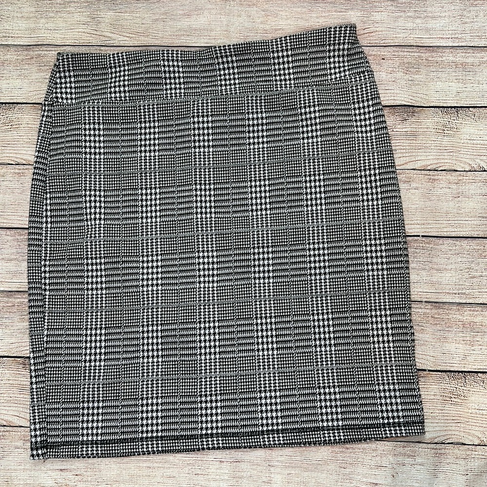 14th & Union Gingham Checkered Stretch Pencil Skirt LP / Large Petite